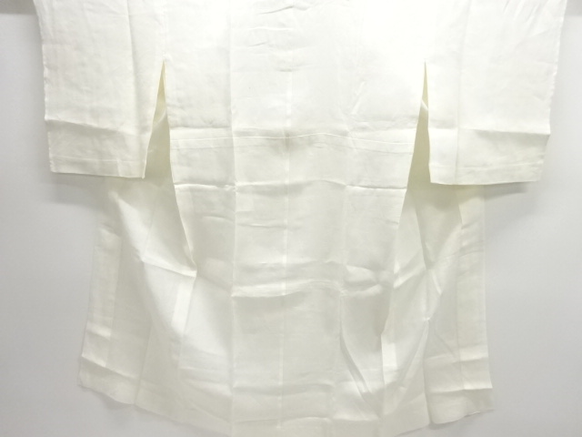 アンティーク　本麻透かし織り　草花模様長襦袢